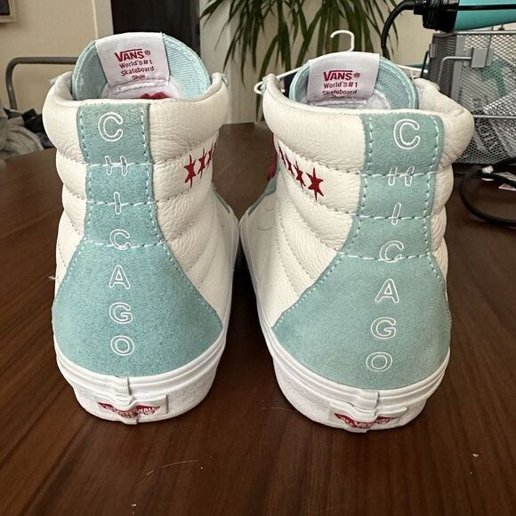 Vans Off the Wall Hi Top Shoes Chicago Windy City Sk8 HI RARE Blue Red White